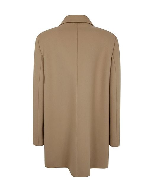 Jil Sander Natural Double Breasted Tailored Coat