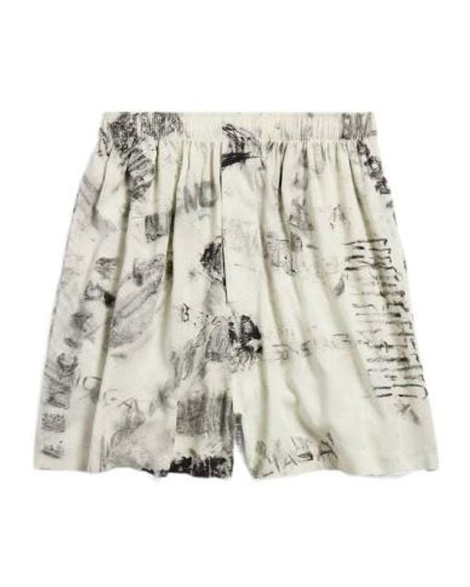 Balenciaga Natural Elastic-Waist Shorts for men