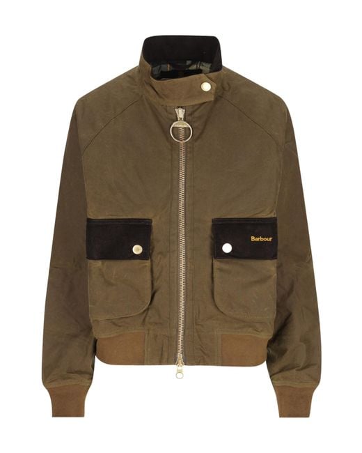 Barbour Brown Long-Sleeve Zip-Up Jacket