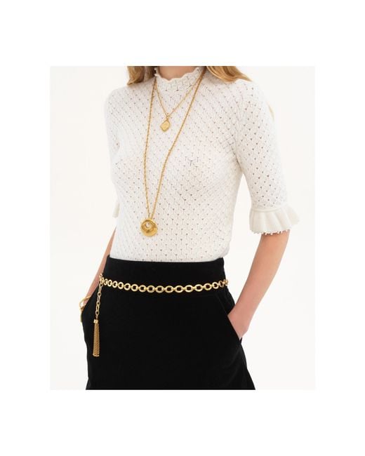 Chloé White Short-Sleeved Sweater