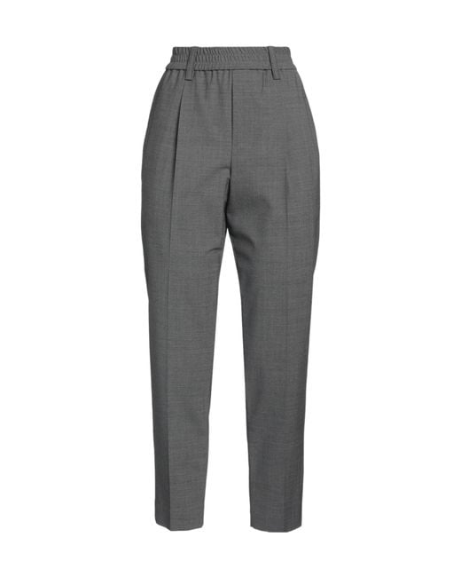 Brunello Cucinelli Gray Fashionable, Versatile And Slim-Fit Dress Trousers