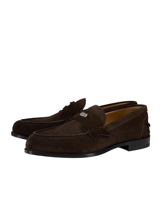 Christian Louboutin Black Penny Suede Loafers for men