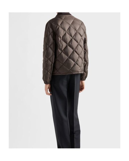 Prada Brown Short Quilted Down Jacket for men