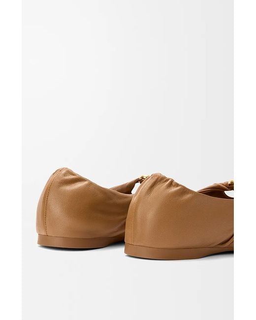 Loewe Brown Pebble Soft Ballerina Shoes