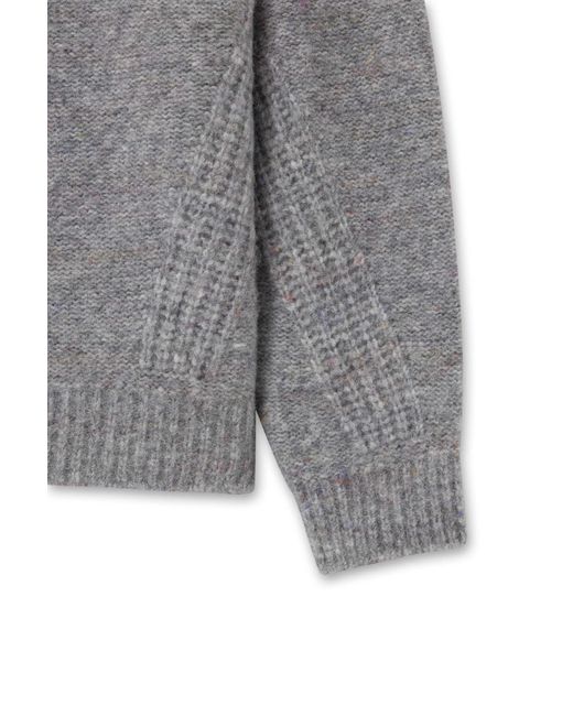 Wooyoungmi Gray Mélange-Effect Knitted Sweater for men