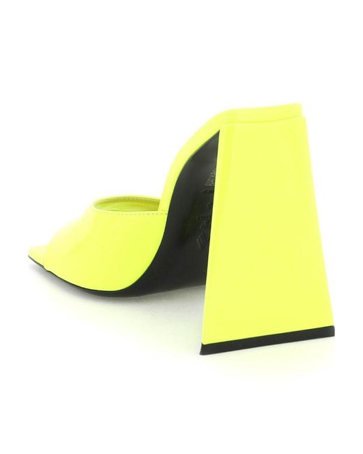 The Attico Yellow The Devon Slip-On Square-Toe Mules
