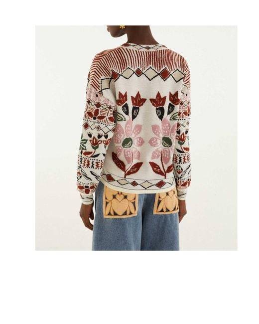 Farm Rio Multicolor Floral Embroidered Cardigan