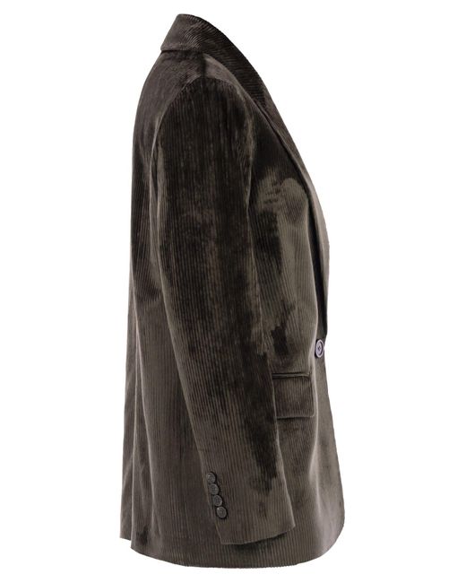 Peserico Black Velvet Striped Blazer
