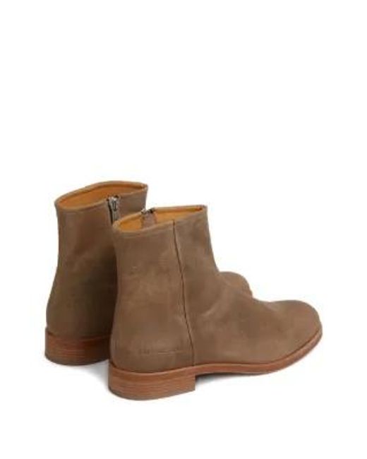 Common Projects Brown Waxed Suede Side-Zip Boots for men