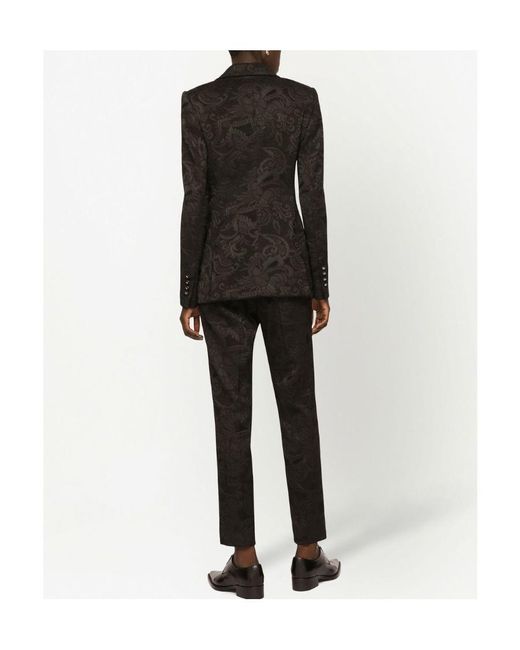Dolce & Gabbana Black Floral Appliqué Tapered Trousers
