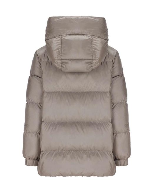 Max Mara Gray Hooded Down Jacket