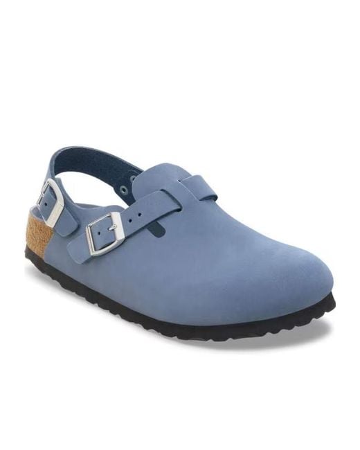 Birkenstock Blue Buckle Strap Mules