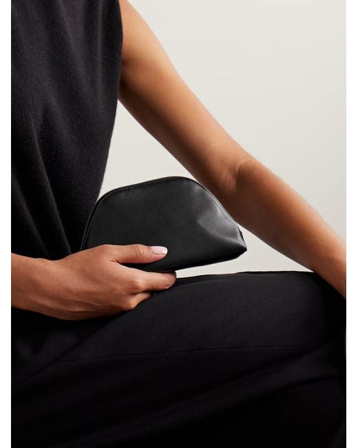 The Row Black Devon Mini Leather Clutch