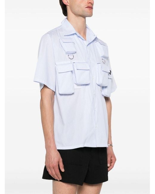 Prada White Long-Sleeved Poplin Shirt for men