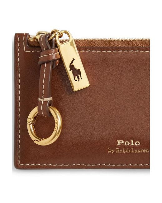 Polo Ralph Lauren Brown Zip Leather Wallet