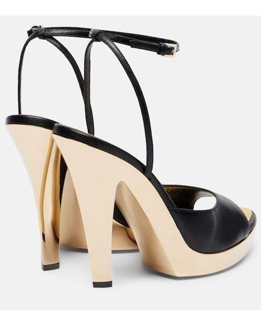Paris Texas Black Gala Leather Platform Sandals