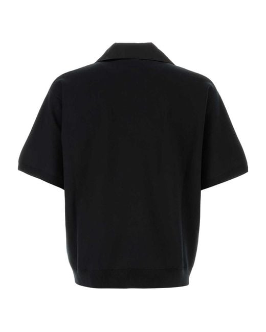 Prada Black Wool Polo Shirt for men
