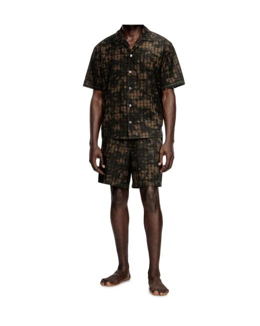 DIESEL Black Horien-Ult Patterned Pyjama Set for men