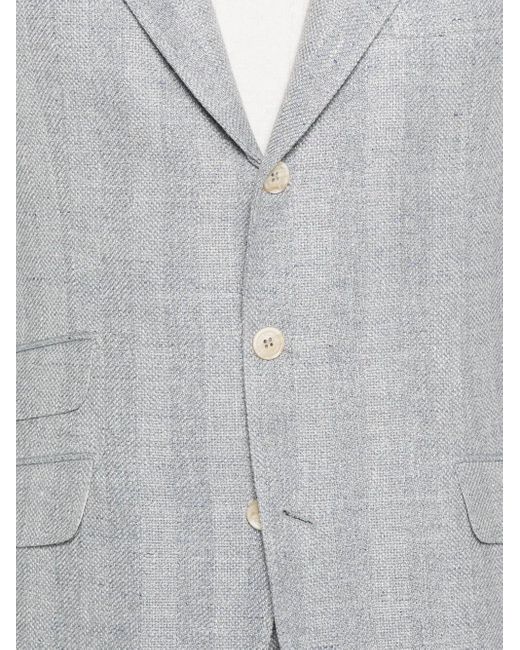 Brunello Cucinelli Gray Single-Breasted Blazer for men