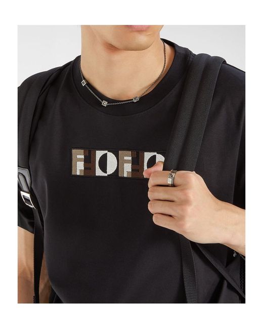 Fendi Metallic Ff Cube Necklace for men