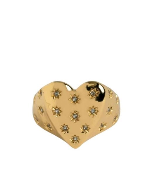 Zadig & Voltaire Metallic Heartbreaker Crystal-Embellished Ring
