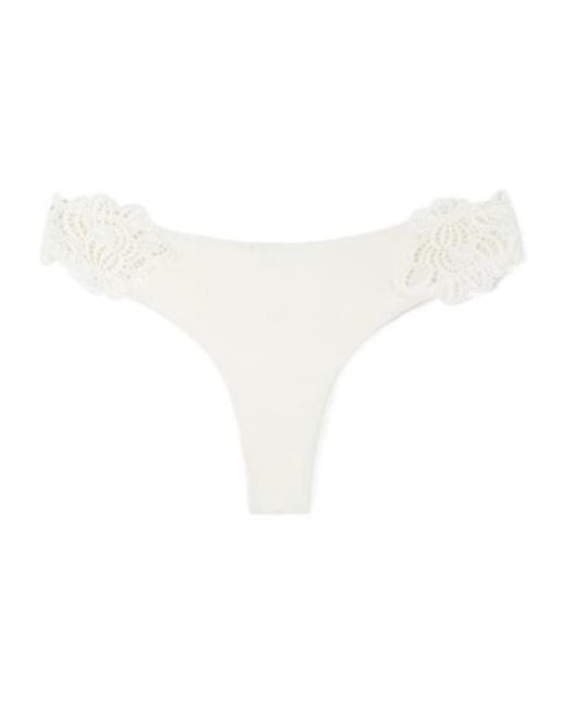 Ermanno Scervino White Fringed Lace Briefs