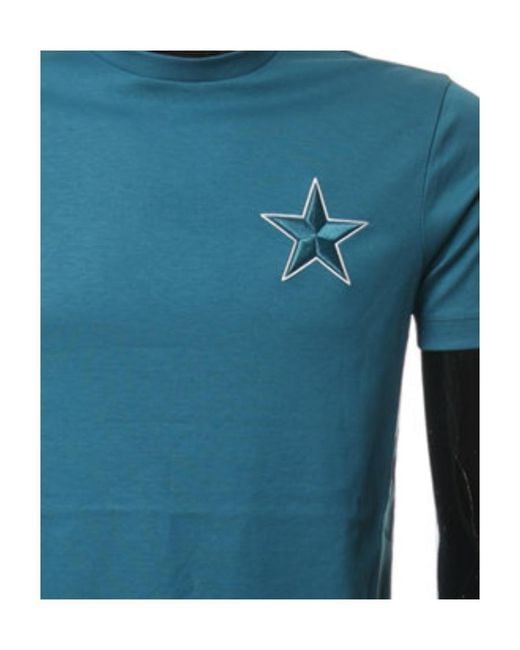 Emporio Armani Blue Star Pattern T-Shirt for men