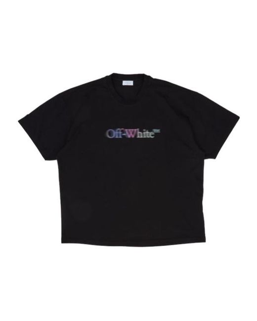 Off-White c/o Virgil Abloh Black Logo Printed Crewneck T-Shirt for men
