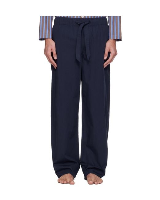Tekla Blue Drawstring Pajama Pants for men
