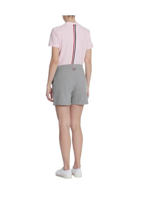 Thom Browne Gray Rwb Striped Drawstring Shorts