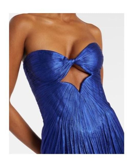 Maria Lucia Hohan Blue Stephanie Silk Tulle Bustier Gown