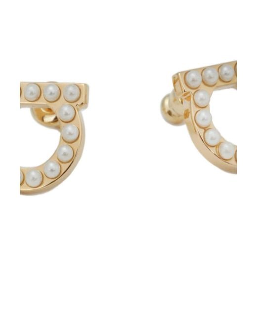 Ferragamo Metallic Ferragamo Gancini Embellished Earrings
