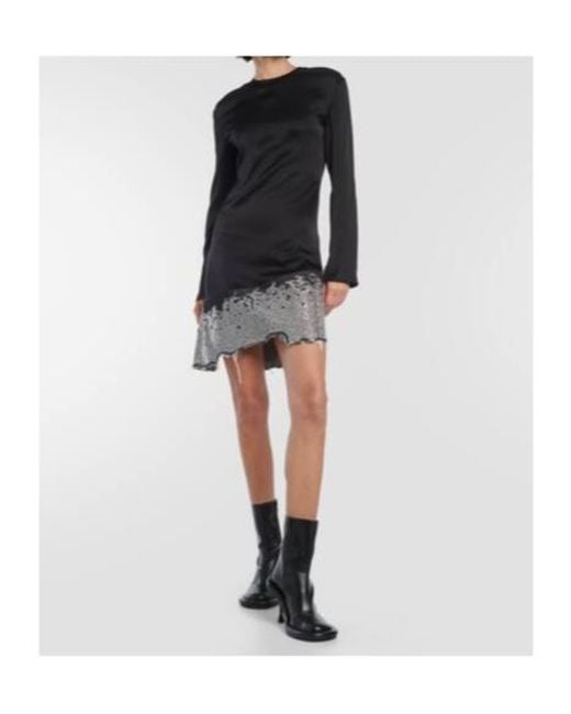 J.W. Anderson Black Deconstructed Satin Minidress