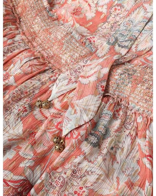 Zimmermann Pink Off-Shoulder Ruffled Maxi Dress
