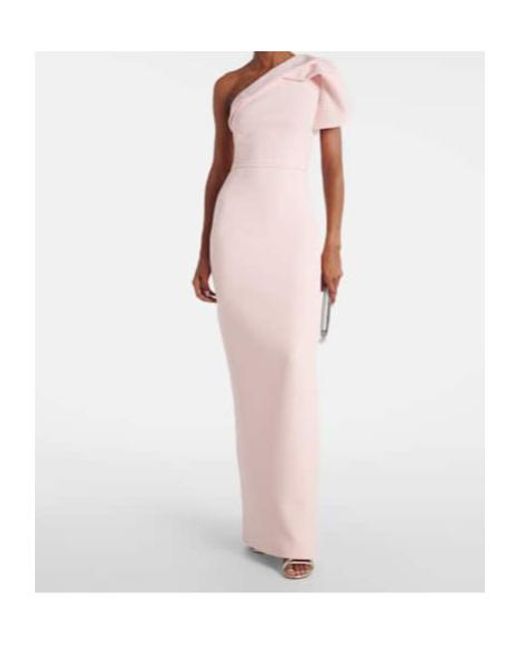 Safiyaa Pink One-Shoulder Crepe Dress