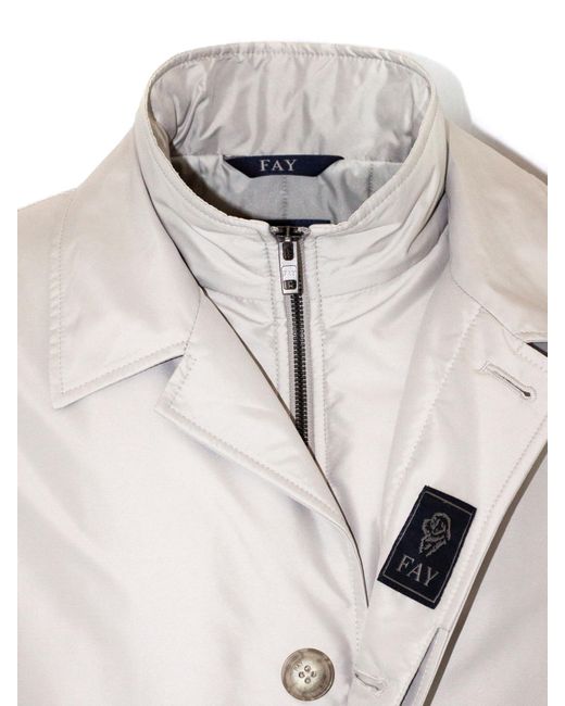 Fay White Waterproof Morning Coat for men