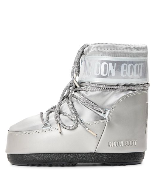 Moon Boot Gray Icon Low Glance Satin Boots