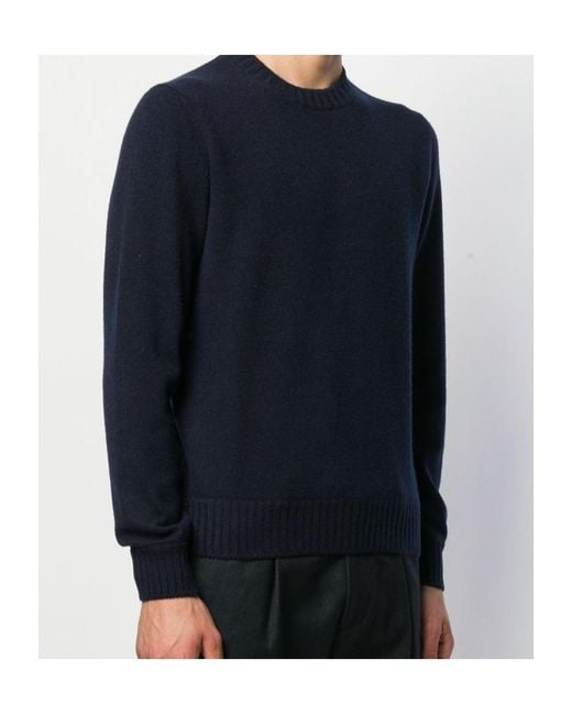 Barba Napoli Blue Round Neck Jumper for men