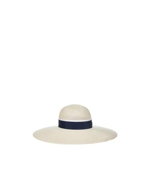 Maison Michel White Logo Plaque Blanche Hat