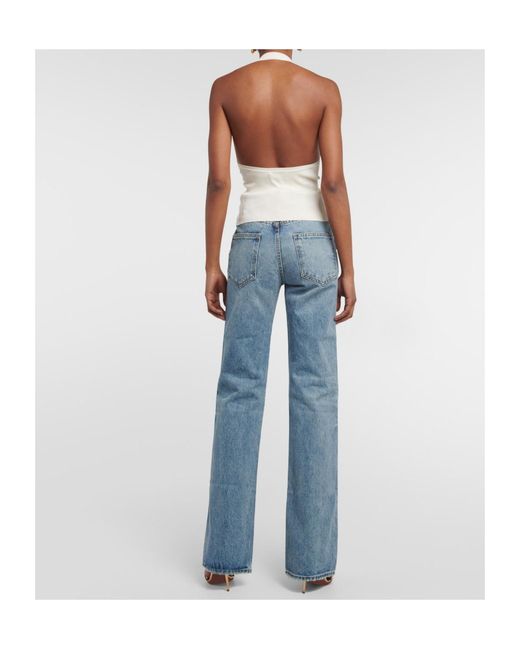 Nili Lotan White Ivey Ribbed Knit Backless Silk Top