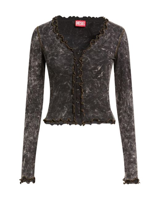 DIESEL Black Tie-Dye Long-Sleeve T-Shirt