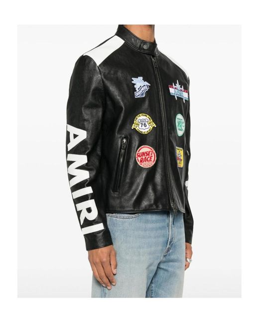Amiri Black Patch Racer Jacket for men