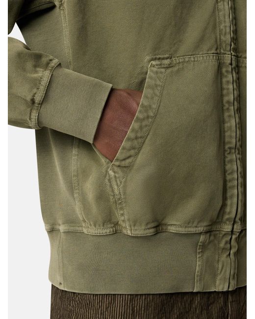Stone Island Green Zip-Up Hoodie for men