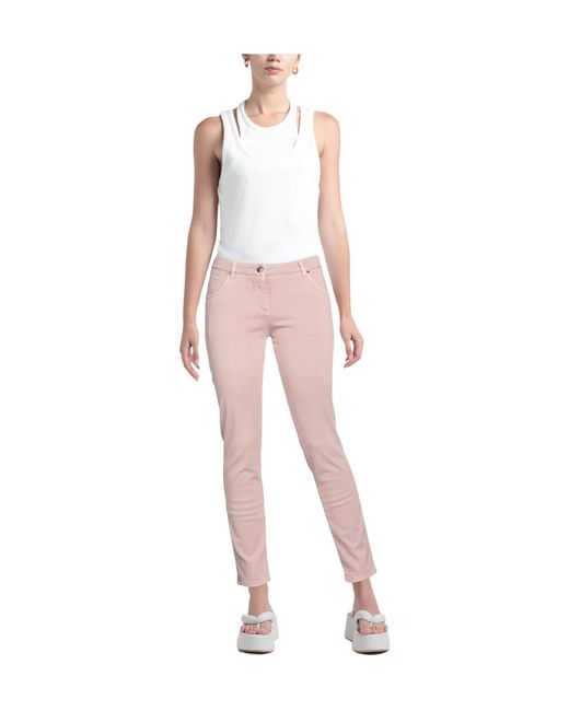 Brunello Cucinelli Pink Solid Color Denim Trousers