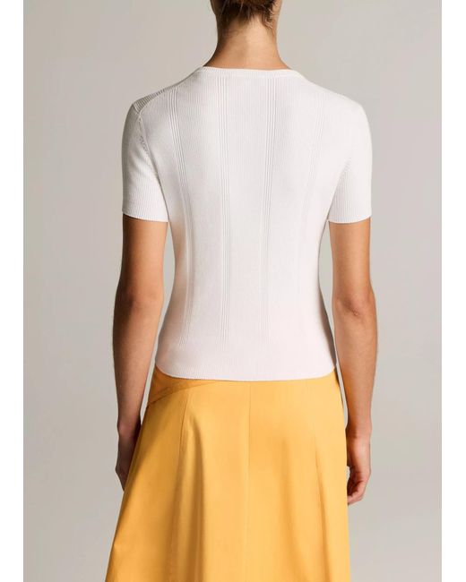 Vince Orange Short-Sleeve Knitted Cardigan