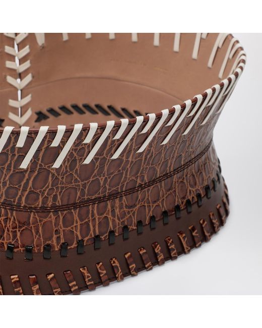 Dries Van Noten Brown Lace-Up Belt