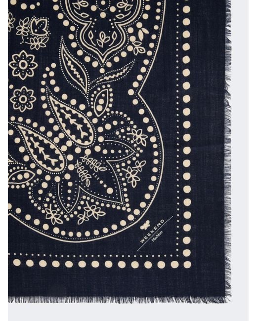 Weekend by Maxmara Blue Educata Paisley Scarf