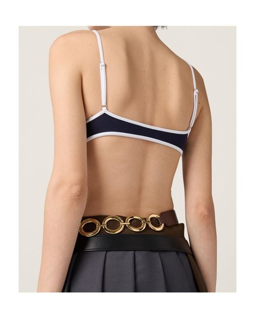 Miu Miu Blue Open-Back One-Piece Swimsuit