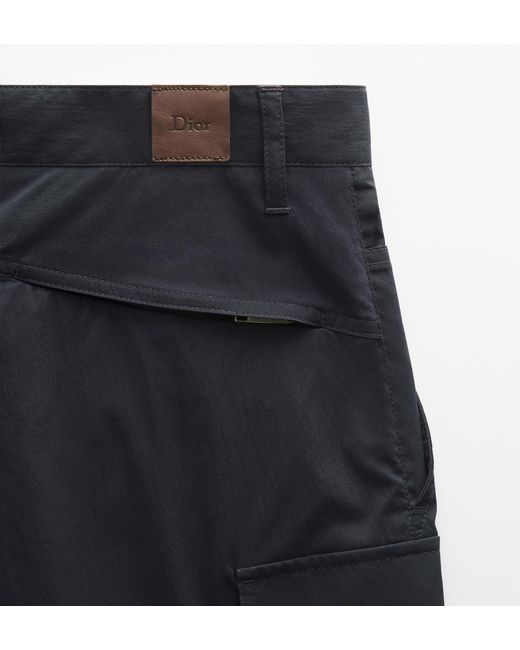 Dior Blue Cargo Shorts With Embroidery for men