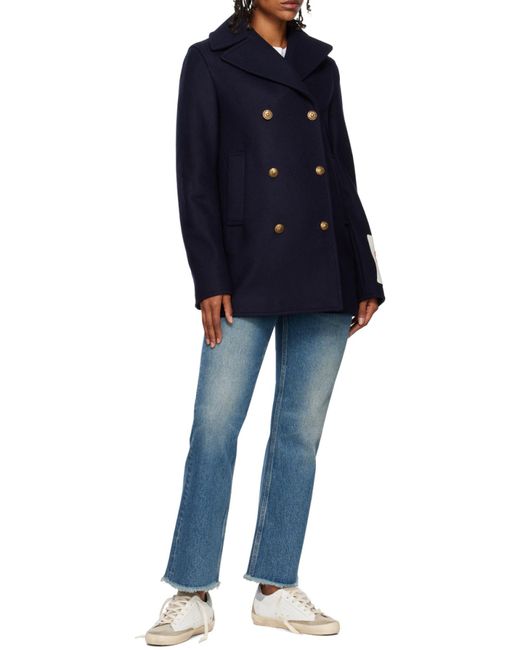 Golden Goose Deluxe Brand Blue Logo Patch Cropped Jeans